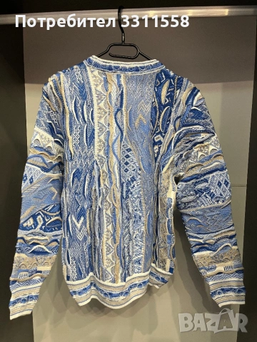 Carlo Colucci - Пуловер син - М размер, снимка 4 - Пуловери - 53840880