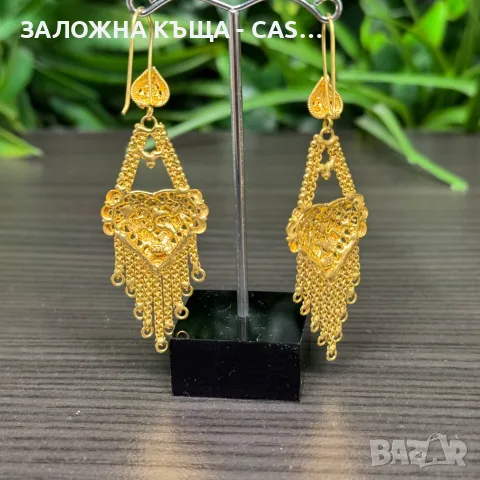 Луксозен златен комплект 14К (Проба 585) – Изключителна изработка (Гривна и Обеци), снимка 9 - Бижутерийни комплекти - 55940170