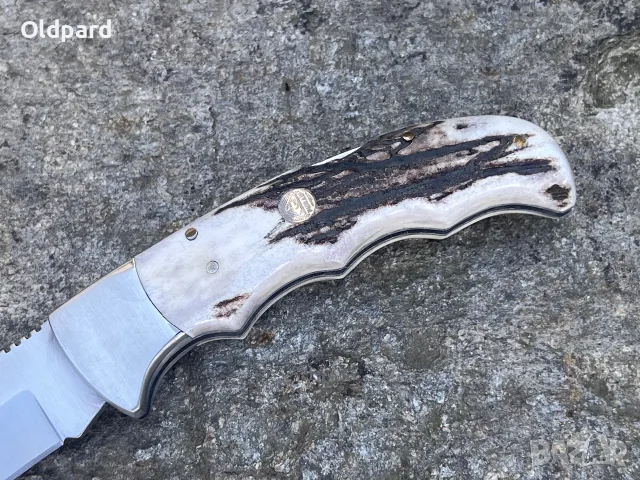 Оригиналният немски сгъваем джобен нож Puma Marmota Stag Handle. 821017, снимка 2 - Ножове - 56215368