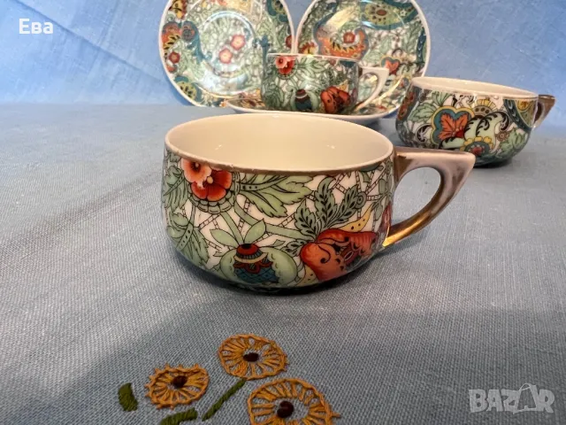 Три старинни сета за късо кафе Haas & Czjzek, 1934-1945 г, снимка 8 - Антикварни и старинни предмети - 49506600