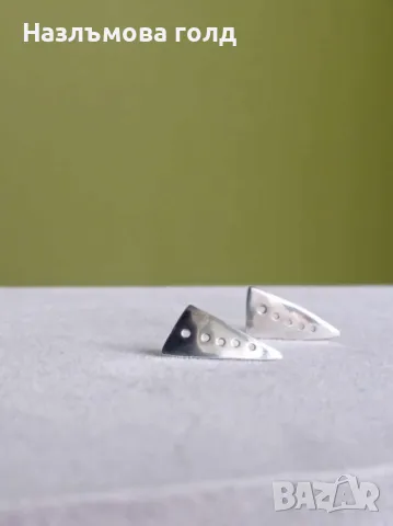 Сребърни обеци с винт, снимка 4 - Обеци - 49604307