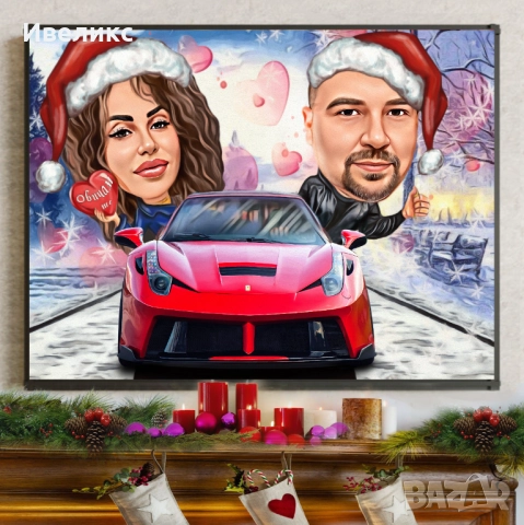 Коледна КАРИКАТУРА + ароматна свещ в бурканче, снимка 3 - Декорация за дома - 52352335