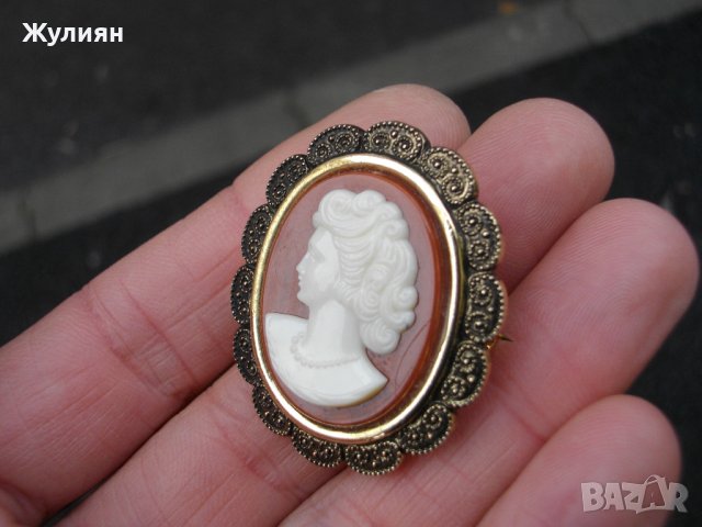 БРОШКА КАМЕЯ, снимка 3 - Антикварни и старинни предмети - 39550771