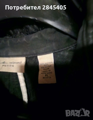 Черно кожено дамско късо яке , снимка 3 - Якета - 53237906