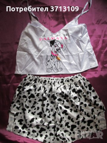 Нова дамска сатенена пижама,лятна -размер М, снимка 1