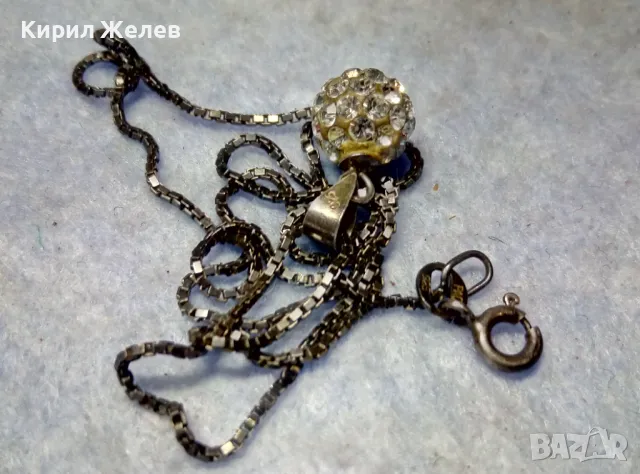 ФИНО СРЕБЪРНО КОЛИЕ ОКСИДИРАНО СРЕБРО 925 PAC с ЕМАЙЛИРАНА СРЕБЪРНА ВИСУЛКА ТОПЧЕ с ЦИРКОНИ 38698, снимка 5 - Колиета, медальони, синджири - 49704280