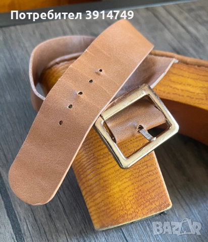 Кожени сандали, висококачествена изработка, с платформа и висок ток в чудесно състояние, 38, снимка 3 - Дамски елегантни обувки - 51729116