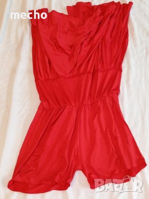 Червена елатична пола  за танци с вградени боксерки, снимка 2 - Поли - 38728456