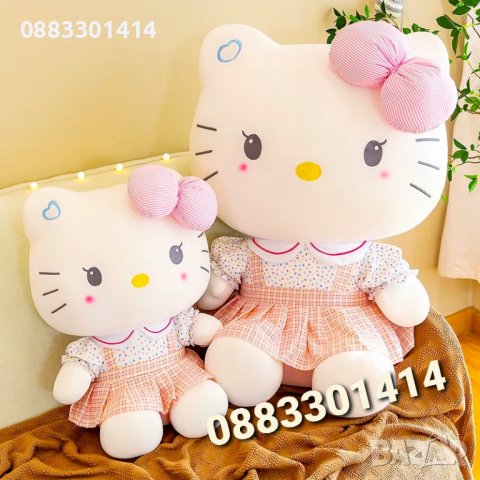 Hello Kitty Плюшено коте 50см Хело Кити, снимка 2 - Плюшени играчки - 41479477