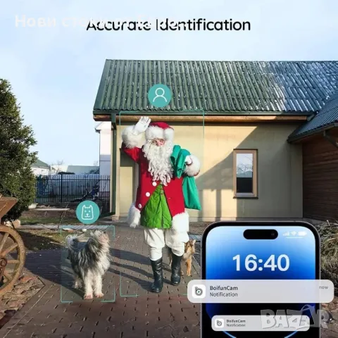 Безжичен звънец BOIFUN 2K-HD без абонамент, 166° интелигентен видео звънец,, снимка 7 - Други стоки за дома - 50321779