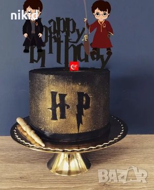 Хари Потър harry potter Happy Birthday черен пластмасов черен топер украса декор за торта рожден