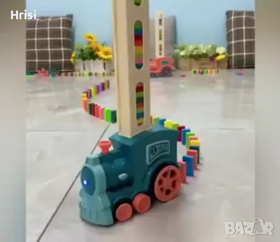 Ново електрическо влакче Домино с 60 части, светлини и звуци, снимка 9 - Влакчета, самолети, хеликоптери - 48389440