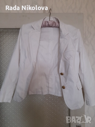 Дамско дънково бяло сако , снимка 2 - Сака - 51925051