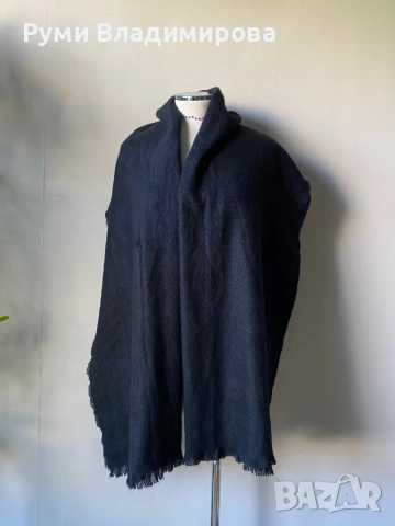 Голям, черен шал тип одеало, снимка 5 - Шалове - 52788527