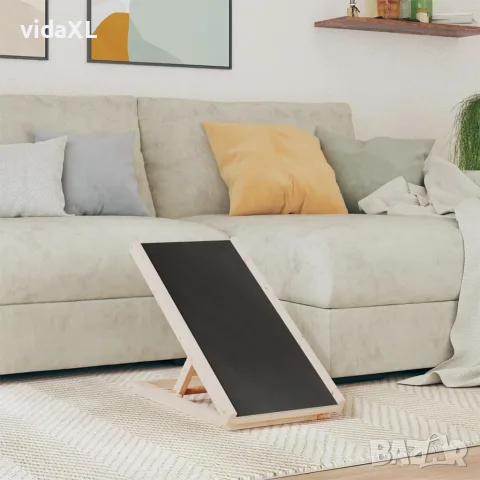 vidaXL Рампа за кучета сива 70x35 см масивна ела, снимка 2 - Други - 56146293