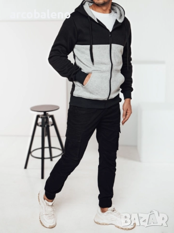 Мъжки суичър с цип и качулка, 3цвята , снимка 11 - Суичъри - 47535709