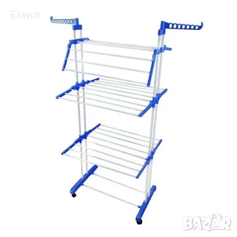 Сгъваем сушилник за дрехи на колелца – практична стойка за сушене на пране, снимка 11 - Други стоки за дома - 47696437