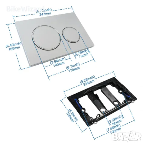 Empyreal бутон плоча с комплект лостове за Geberit Sigma 20 UP300 320 НОВО, снимка 4 - Други стоки за дома - 47555059