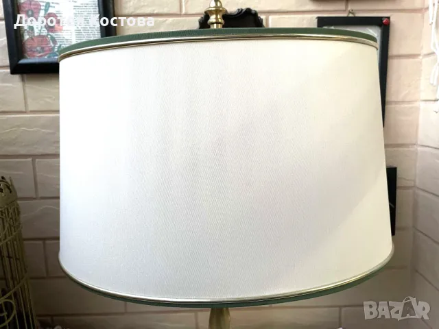 Красива двойна месингова лампа от Англия, снимка 6 - Антикварни и старинни предмети - 49104053