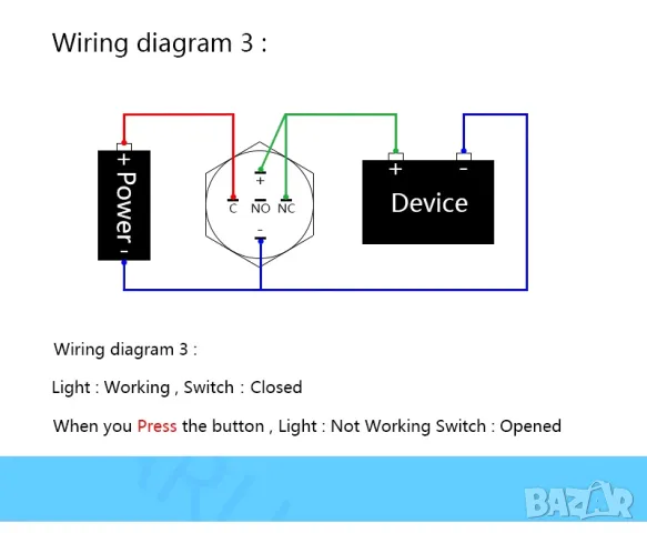 Метален прекъсвач 16мм/червена подсвeтка/230V, снимка 11 - Друга електроника - 48335645