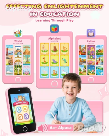 Чисто нов запечатан детски смарт телефон за момиче с камера игри и 8GB памет  , снимка 4 - Други - 53399368