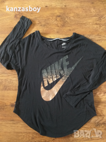 NIKE SIGNAL LS TEE METALLIC - страхотна дамска блуза КАТО НОВА, снимка 5 - Блузи с дълъг ръкав и пуловери - 36300070