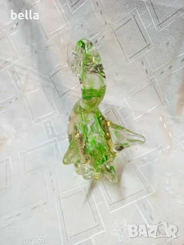 Масивна стъклена фигура Мурано във формата на патица отличен декор за дома или като преспапие, снимка 7 - Антикварни и старинни предмети - 52503338