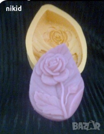 Роза в капка силиконов молд форма калъп гипс сапун декор, снимка 2 - Форми - 39944822