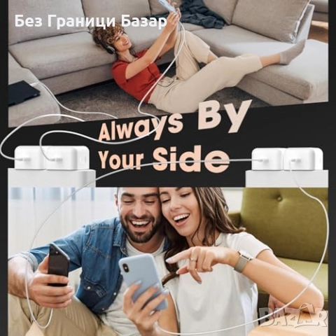 Нови UK 20W PD USB-C зарядни с дълги 2м кабели за iPhone и USB-C устройства, снимка 6 - Аксесоари за Apple - 52497556