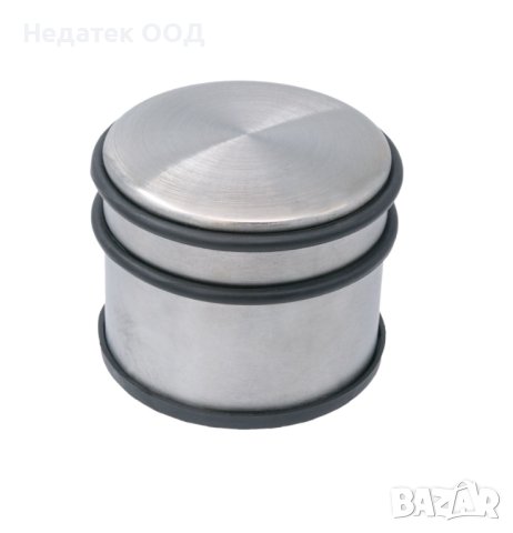  Стопер за врата, метален, сребрист, 9.5x7см