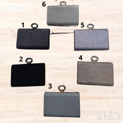 Дамска официална чанта в модерни брокатени цветове, снимка 3 - Чанти - 52582907