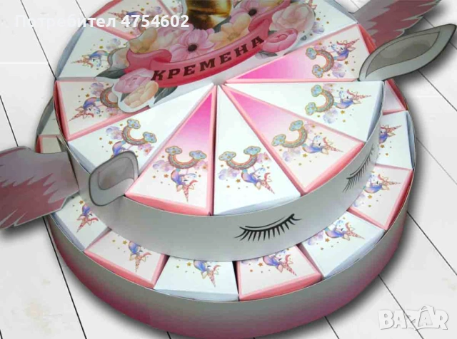 Картонена торта "Еднорог", снимка 3 - Други - 53708712