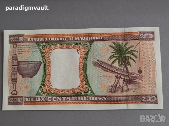 Банкнота - Мавритания - 200 угия UNC | 2002г., снимка 2 - Нумизматика и бонистика - 51872082