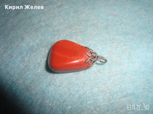 СКЪПОЦЕНЕН АРТ-ДЕКО ПЕНДАНТ ЧЕРВЕН КОРАЛ СТАР МЕДАЛЬОН 26665, снимка 3 - Колиета, медальони, синджири - 34806289