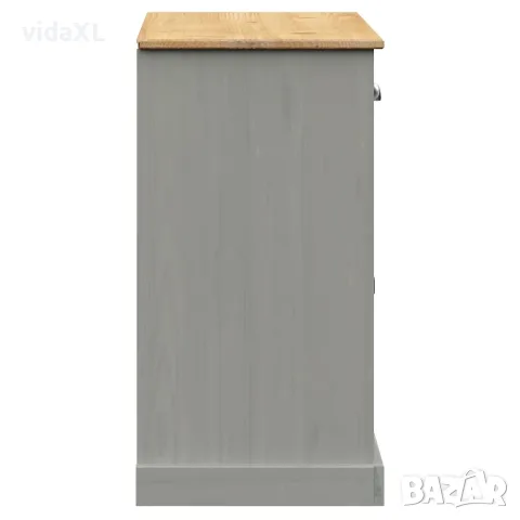 vidaXL Бюфет с чекмеджета VIGO, 113x40x75 см, сив, бор масив, снимка 6 - Бюфети - 56147331