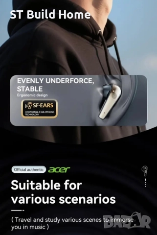 🎧 Acer TWS Безжични Слушалки | Силен Бас • HIFI Dolby Audio • Шумопотискане | STBuildHome🎧, снимка 10 - Bluetooth слушалки - 52403393