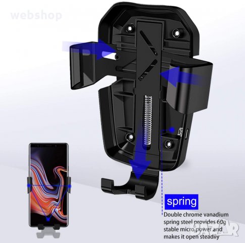 Безжично зарядно за кола Qi Edman K81, Бързо зареждане, За iPhone / Samsung / Huawei / LG, , снимка 10 - Аксесоари и консумативи - 35910973