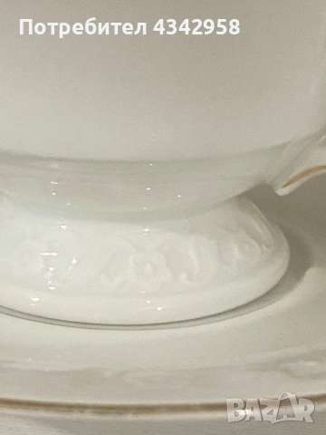 Винтидж порцеланова чаша с чинийка – Bavaria, Германия (1930–1950 г.)  , снимка 5 - Антикварни и старинни предмети - 53830534