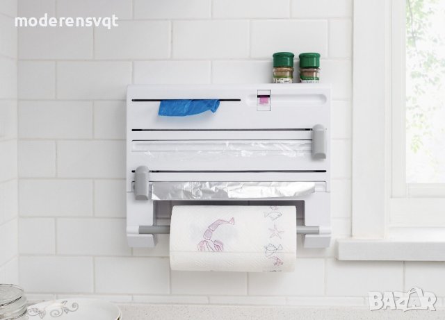 5в1 диспенсър за кухненска хартия, алуминиево и стреч фолио, снимка 6 - Органайзери - 40776789