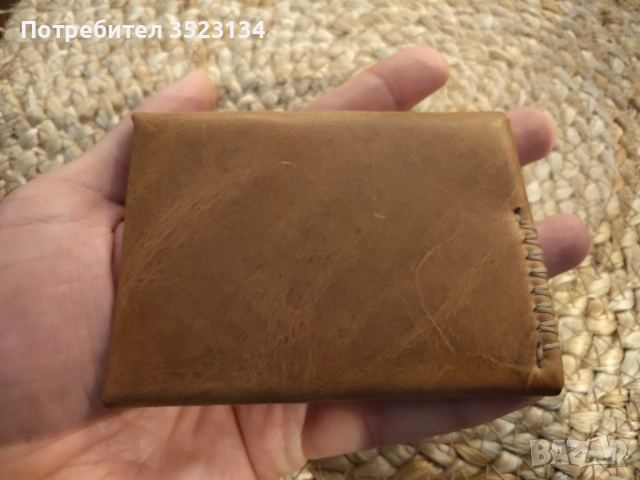 Мъжки луксозен бизнес портфейл от естествена кожа Horween, снимка 4 - Портфейли, портмонета - 52829230