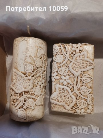 Комплект за подарък свещ и кутия, ръчно декорирани , снимка 2 - Други - 41400245