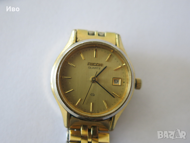 Дамски ретро часовник RICOH Quartz 674001, позлатен., снимка 4 - Дамски - 44636748