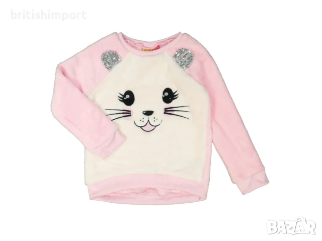 Топъл плюшен пуловер за момиче, размер 5-6 години, 116 см