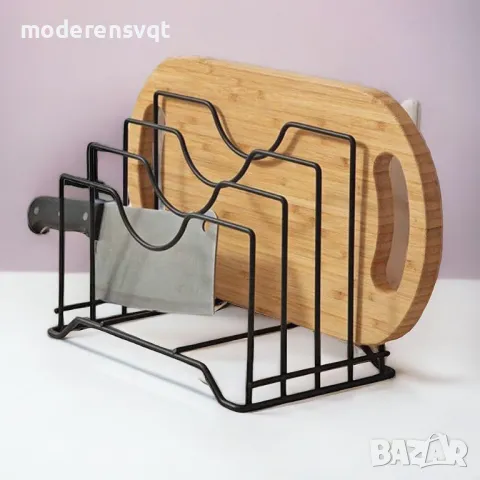 Кухненски органайзер поставка за капаци и дъски с 4 отделения, снимка 3 - Аксесоари за кухня - 50082375