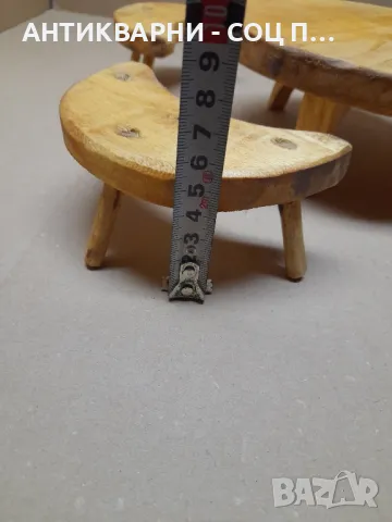 Комплект Ръчно Изработен Стар Макет На  Софра С Трикраки Столчета., снимка 10 - Антикварни и старинни предмети - 48057717