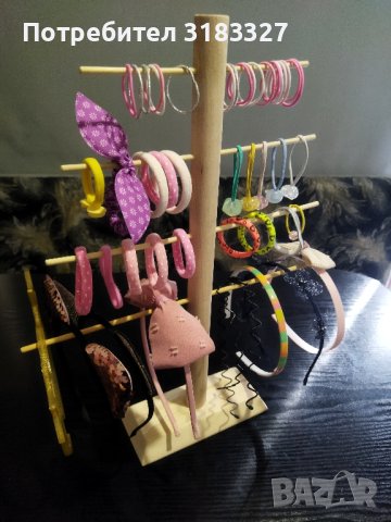 Поставка (органайзер) за ластици, диадеми, принадлежности за коса, ръчна изработка., снимка 5 - Шноли, диадеми, ленти - 42192804