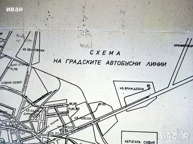 Стари схеми на градския транспорт в София, снимка 4 - Други ценни предмети - 56327024