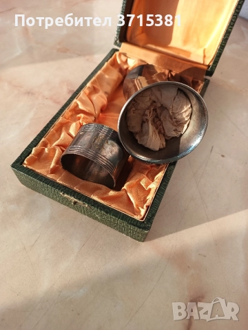Посребрен комплект - чаша със салфетник, снимка 5 - Други ценни предмети - 52162432