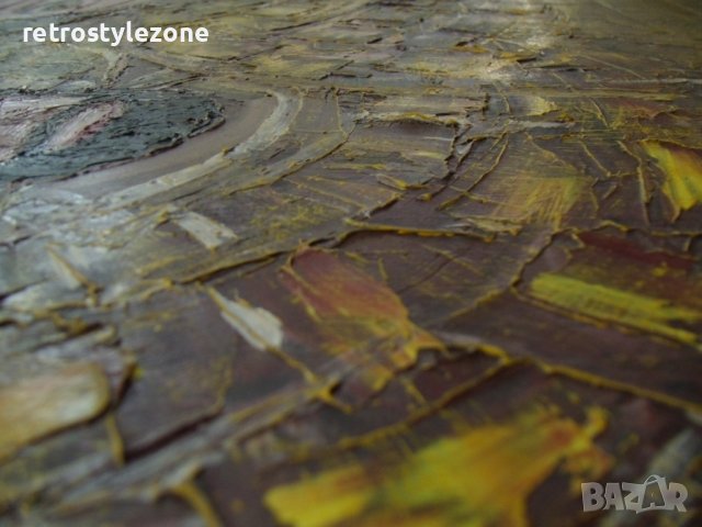 № 7080 стара картина / тип икона /   - масло,платно  - размер 82,5 / 62 см, снимка 5 - Други ценни предмети - 41835799