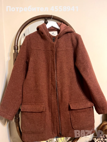 топло кафяво палто от 100% вълна